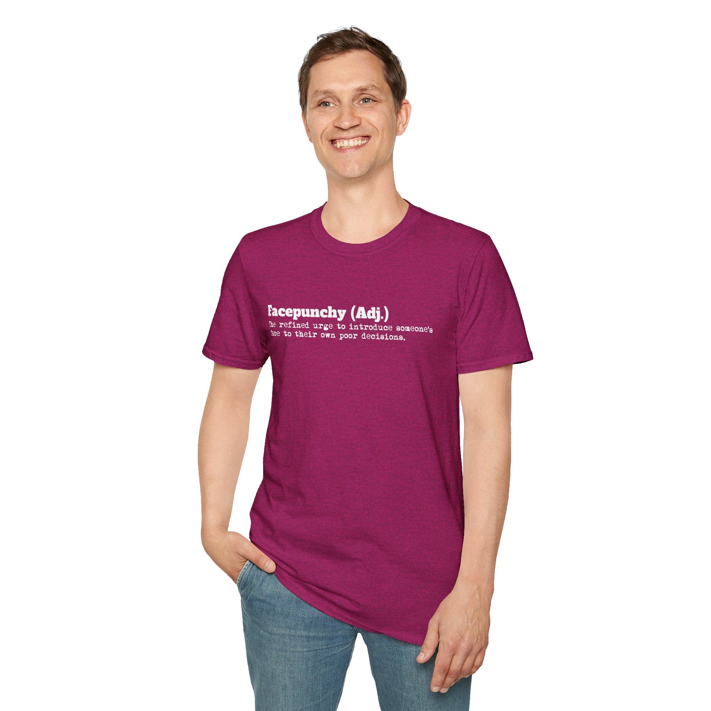 Facepunchy Definition T-Shirt Sarcastic Text Tee Funny Dictionary Shirt for Snarky People Gift for Coworkers with Attitude Passive Aggressive Humor