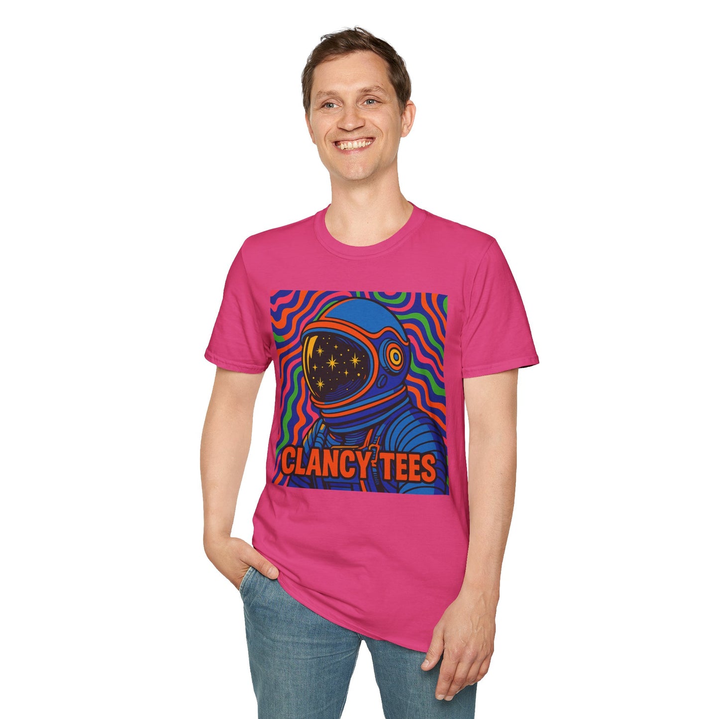Cosmic Astronaut T-Shirt - Unisex Softstyle Tee, Space Lover Gift, Retro Vibes, Festival Wear, Graphic Tee