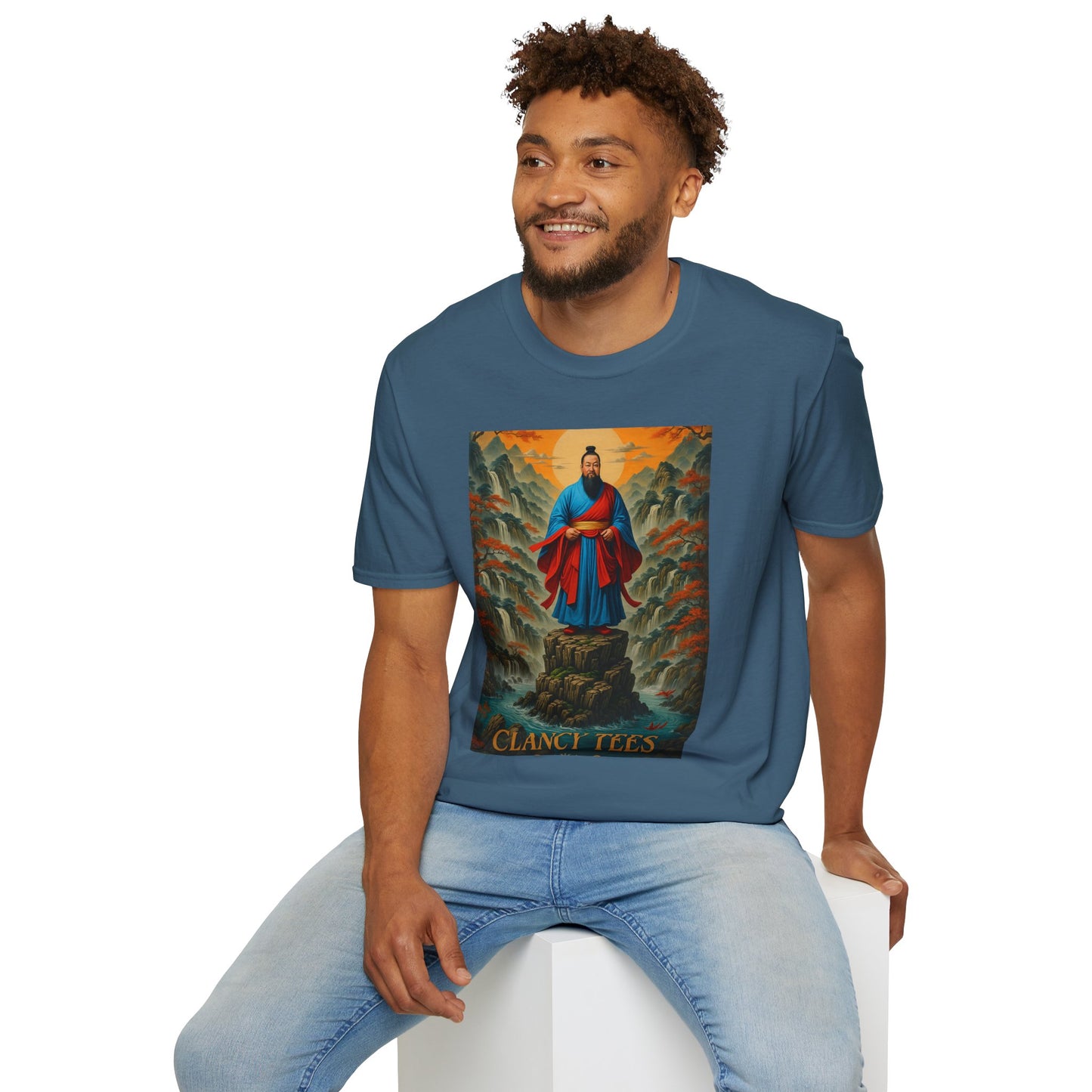 Ancient Warrior Monk T-Shirt Samurai Zen Mountain Tee Japanese Warrior Art Shirt Gift for Martial Arts Fans Gift for History Lovers Spiritual Art