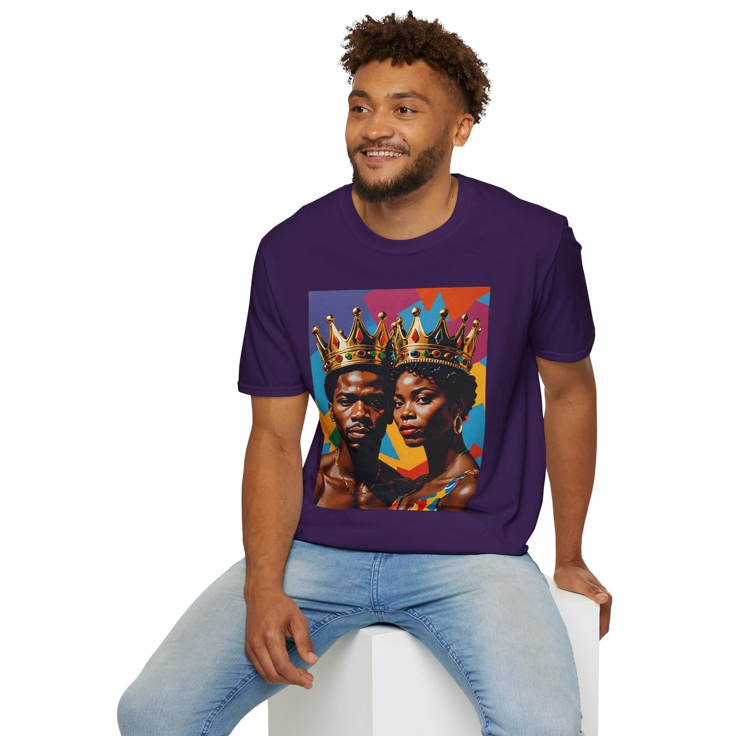 Royalty Crown T-Shirt Afrocentric Power Graphic Tee Black King Queen Shirt Bold Statement Apparel Gift for Couples Gift for Friends Gift for Culture Lovers