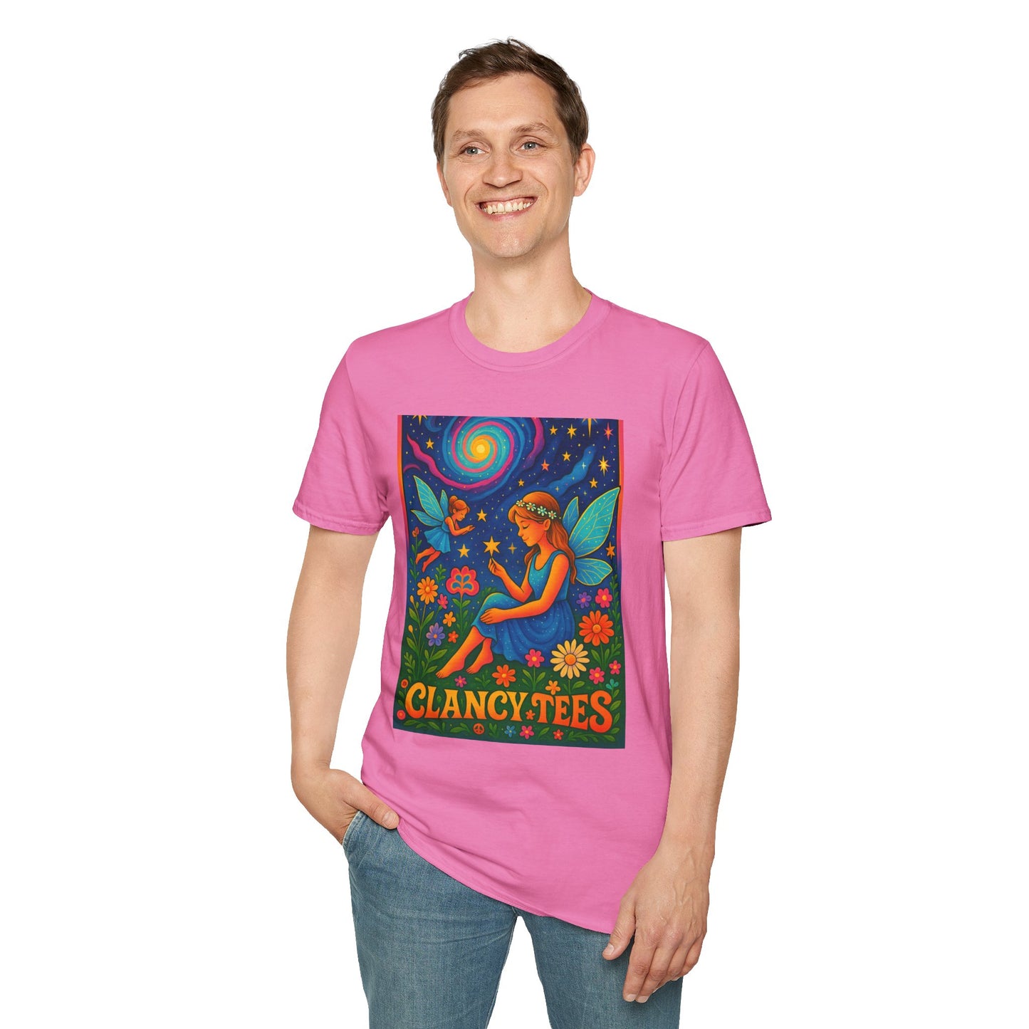 Fairy Garden T-Shirt Whimsical Fantasy Graphic Tee Cosmic Nature Shirt Gift for Dreamers Gift for Fairy Lovers Vibrant Magical Artwork