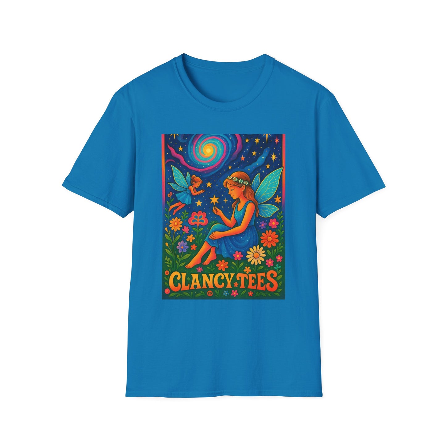 Fairy Garden T-Shirt Whimsical Fantasy Graphic Tee Cosmic Nature Shirt Gift for Dreamers Gift for Fairy Lovers Vibrant Magical Artwork