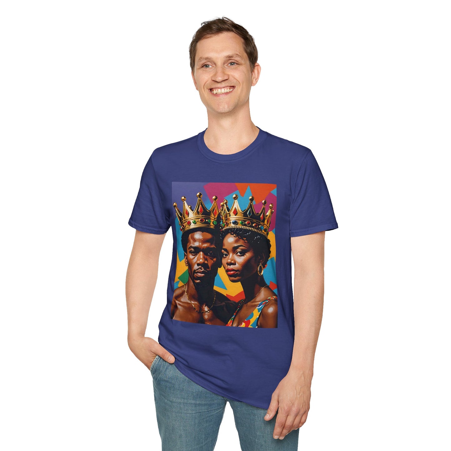 Royalty Crown T-Shirt Afrocentric Power Graphic Tee Black King Queen Shirt Bold Statement Apparel Gift for Couples Gift for Friends Gift for Culture Lovers