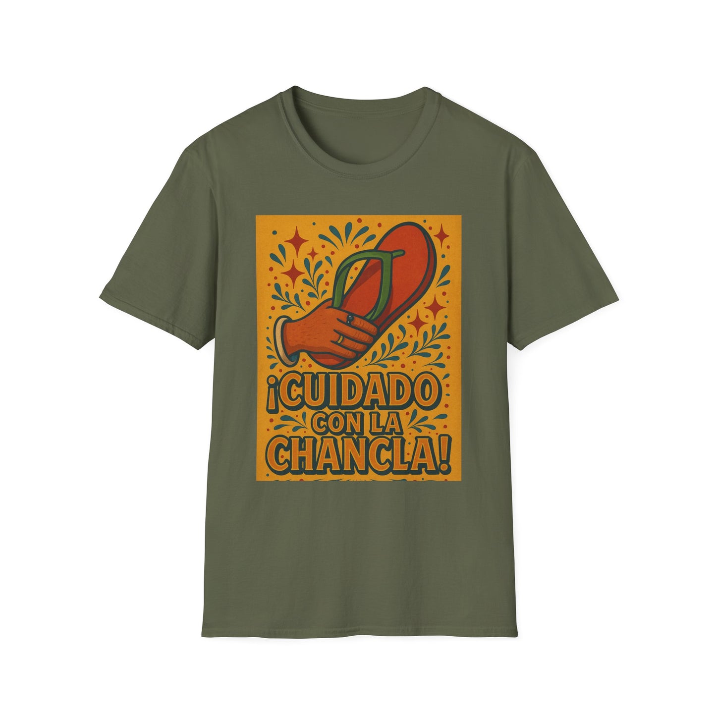 Cuidado Con La Chancla T-Shirt Funny Spanish Graphic Tee Latin Humor Shirt Fiesta Party Shirt Gift for Hispanic Friends Gift for Moms Gift for Abuela