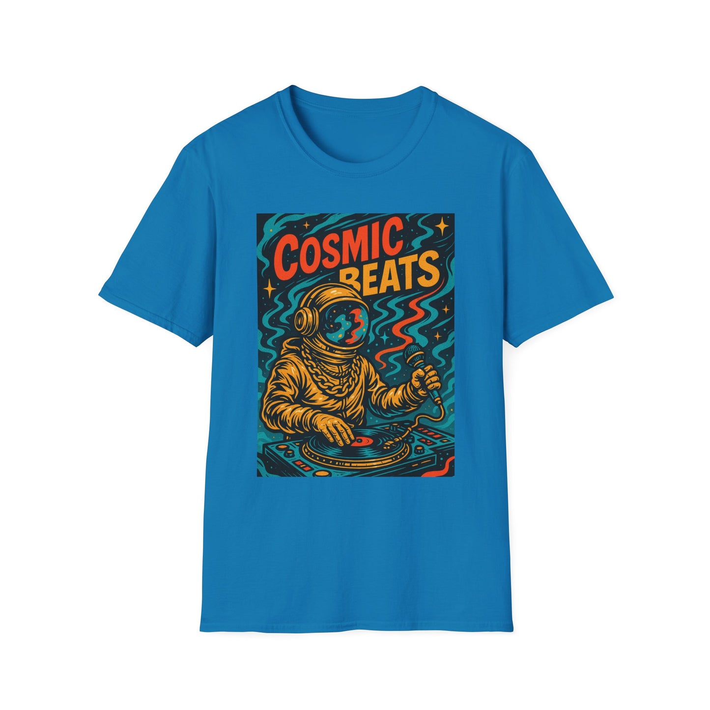 Astronaut DJ Shirt Cosmic Beats Tee Space Music Graphic Gift for EDM Lovers