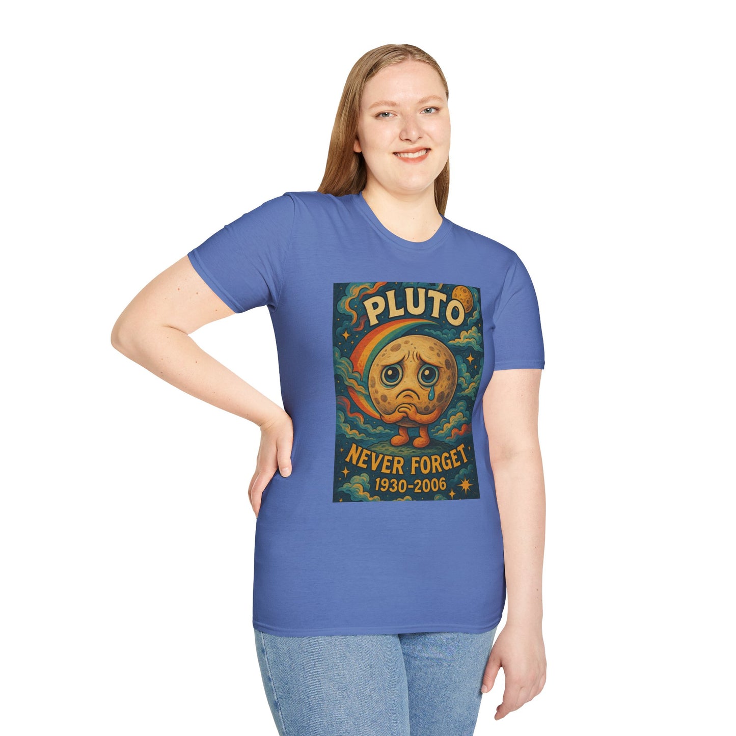 Pluto Never Forget Shirt Funny Space Tee for Astronomy Fans Nostalgic Planet Graphic Shirt Gift for Science Nerds and Stargazers Dwarf Planet Tribute T-Shirt