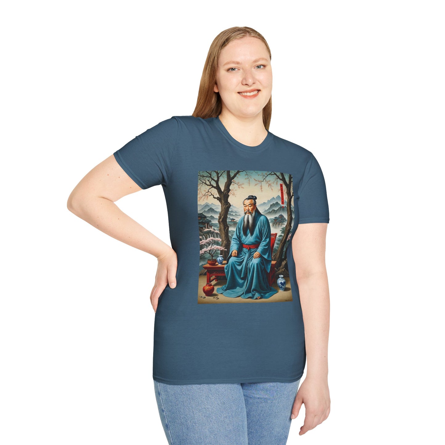 Ancient Scholar T-Shirt Eastern Wisdom Graphic Tee Traditional Art Shirt Gift for History Buffs Gift for Philosophy Fans Timeless Cultural Artwork