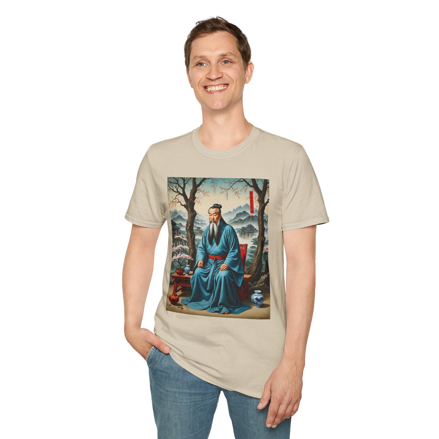Ancient Scholar T-Shirt Eastern Wisdom Graphic Tee Traditional Art Shirt Gift for History Buffs Gift for Philosophy Fans Timeless Cultural Artwork