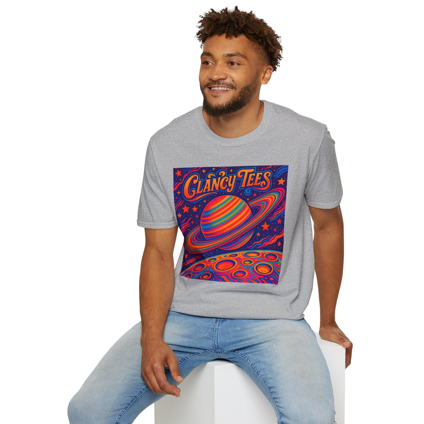 Psychedelic Saturn Shirt – Trippy Outer Space Graphic Tee with Colorful Planet Art – Gift for Stargazers, Spaceheads, and Cosmic Explorers