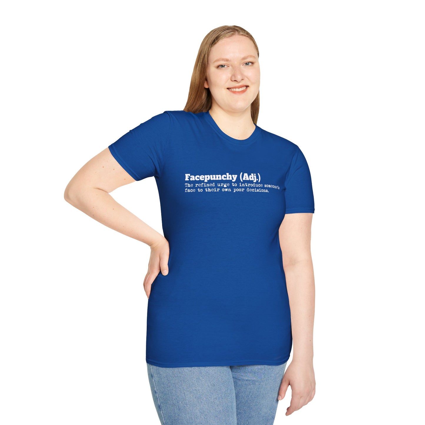 Facepunchy Definition T-Shirt Sarcastic Text Tee Funny Dictionary Shirt for Snarky People Gift for Coworkers with Attitude Passive Aggressive Humor