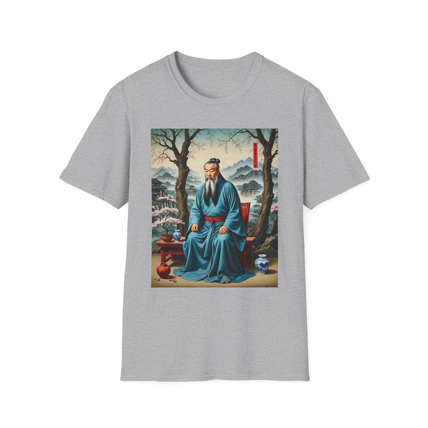 Ancient Scholar T-Shirt Eastern Wisdom Graphic Tee Traditional Art Shirt Gift for History Buffs Gift for Philosophy Fans Timeless Cultural Artwork