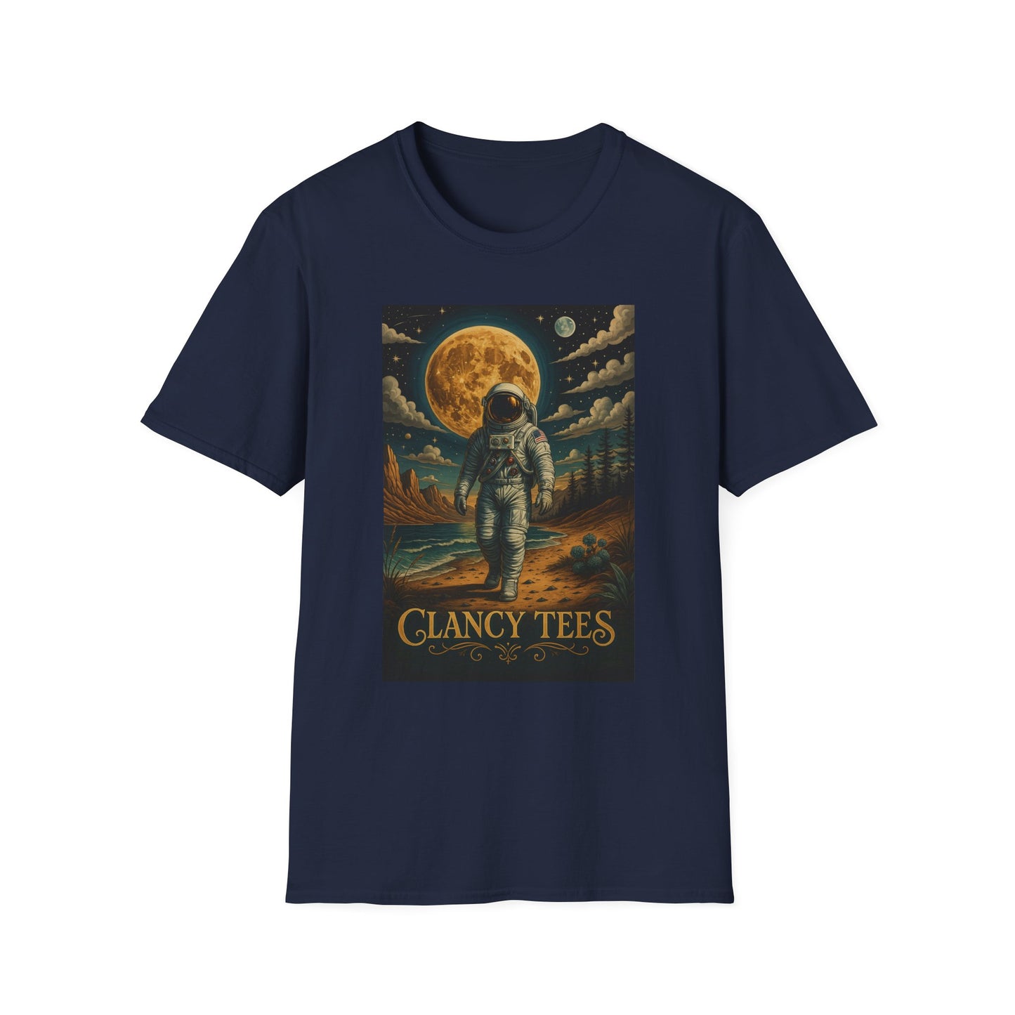 Astronaut Adventure Unisex Softstyle T-Shirt | Cosmic Space Shirt, Graphic Tee for Space Lovers, Gift for Nerds, Casual Wear