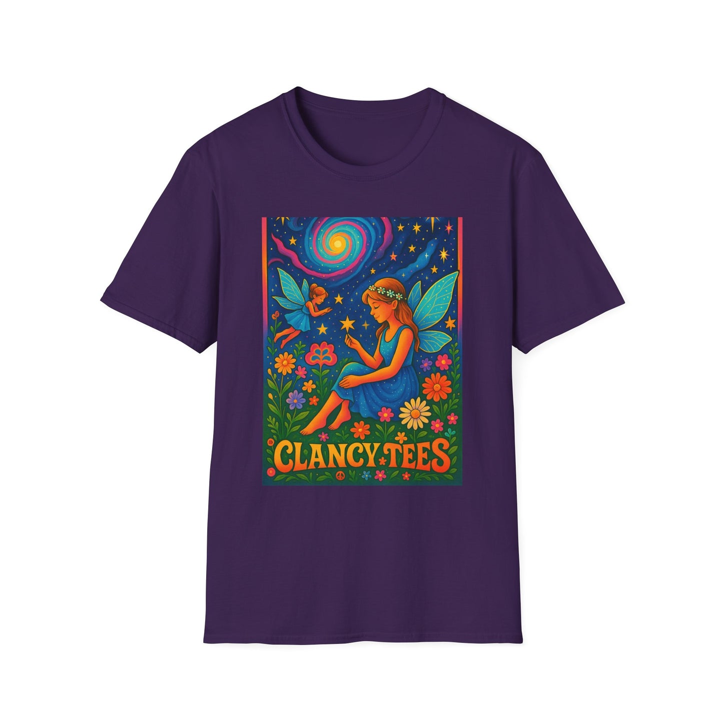 Fairy Garden T-Shirt Whimsical Fantasy Graphic Tee Cosmic Nature Shirt Gift for Dreamers Gift for Fairy Lovers Vibrant Magical Artwork