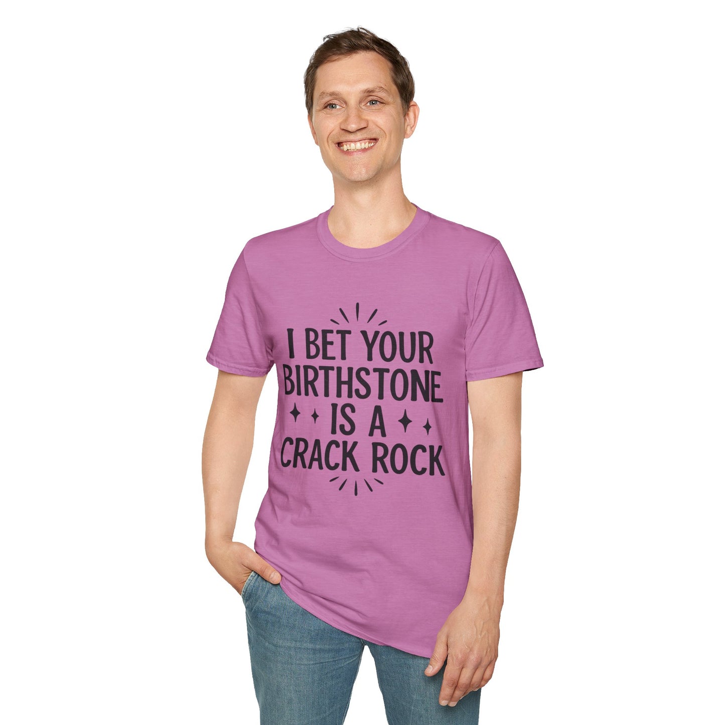 Crack Rock Birthstone Shirt – Funny Insult Tee – Gift for Petty Friends, Sarcastic Adults, and People Who Love Dark Humor