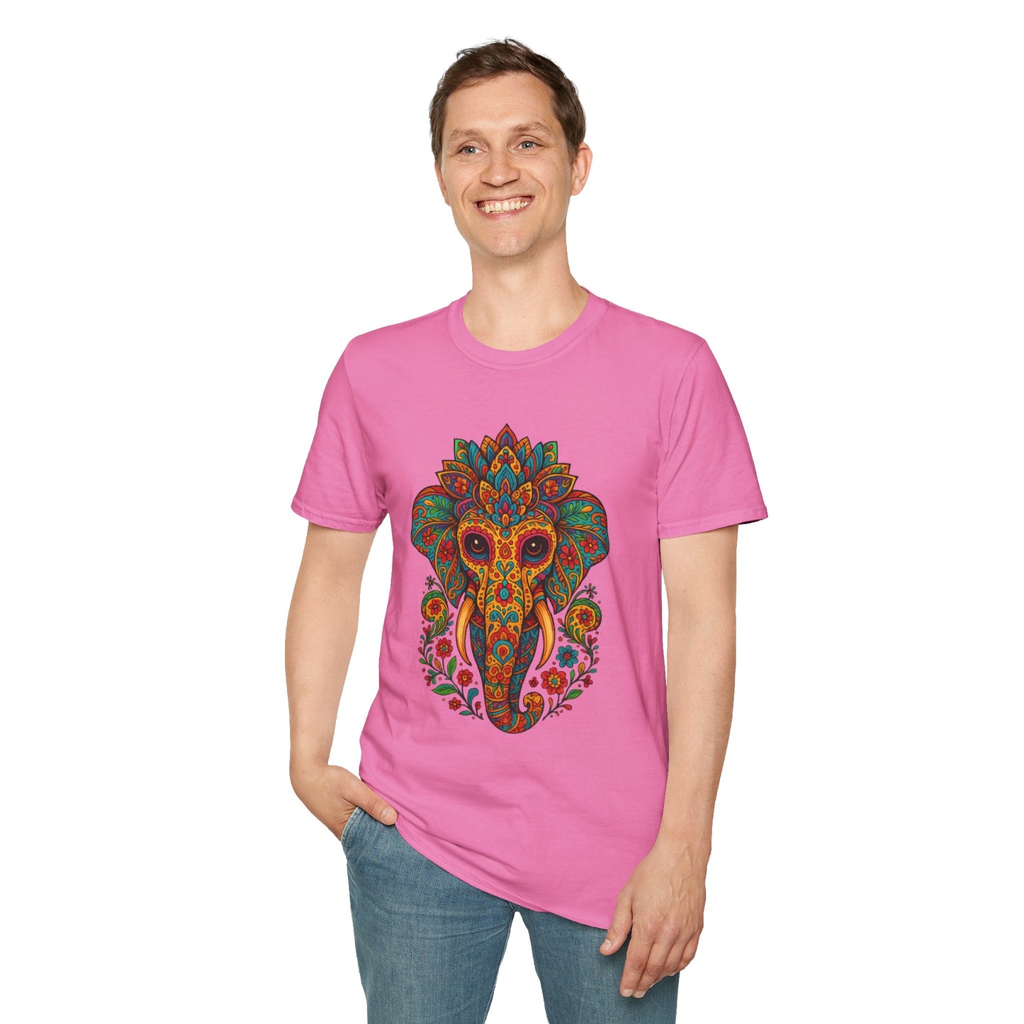 Boho Elephant Shirt Psychedelic Floral Head Art Tee Gift for Spiritual Seekers Animal Lovers and Mindful Hippies with a Love for Earthy Trippy Vibes