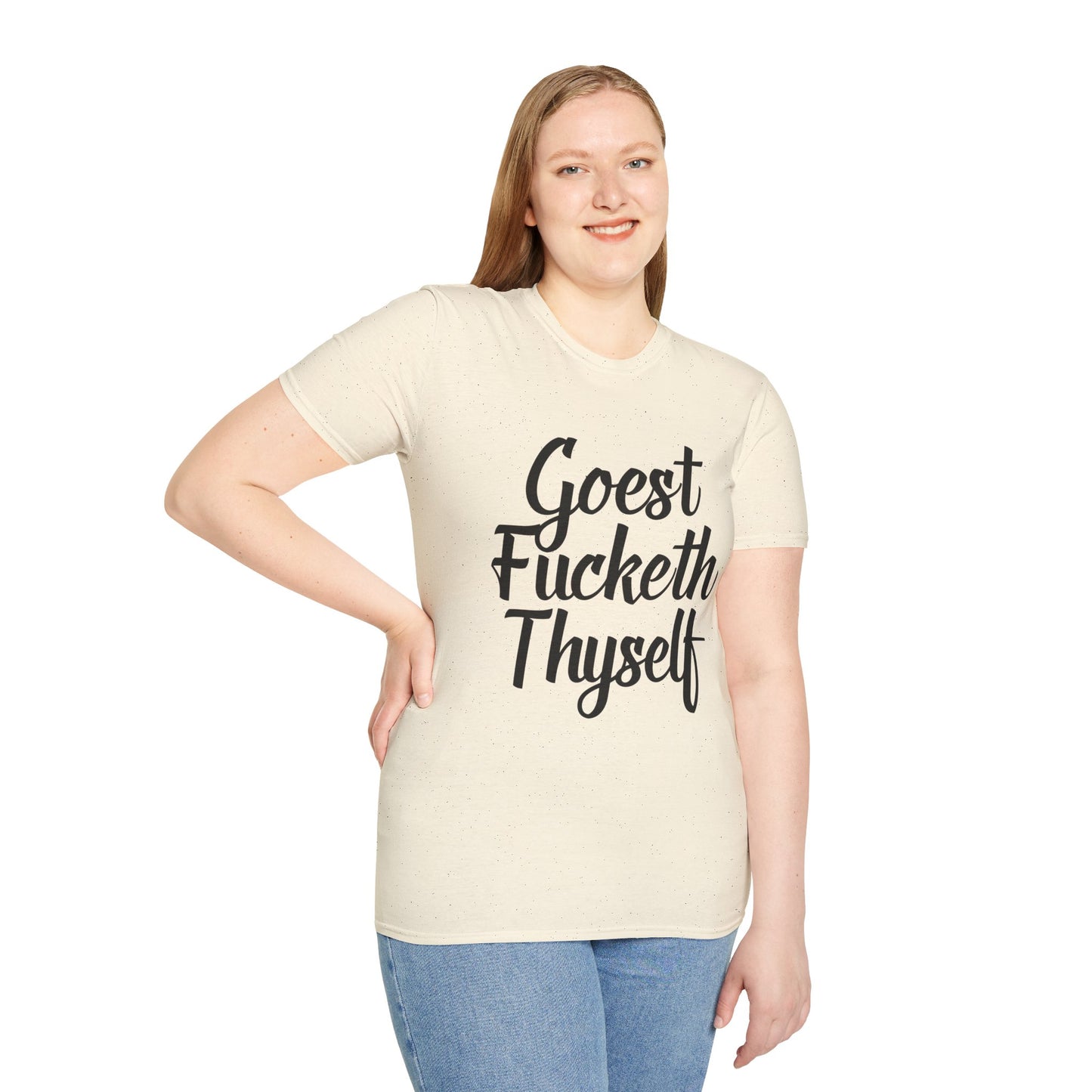 Goest Fucketh Thyself Shirt Funny Medieval Curse Tee Gift for Sarcastic People Savage Rude Humor Shirt for Unbothered Adults with Dark Attitudes