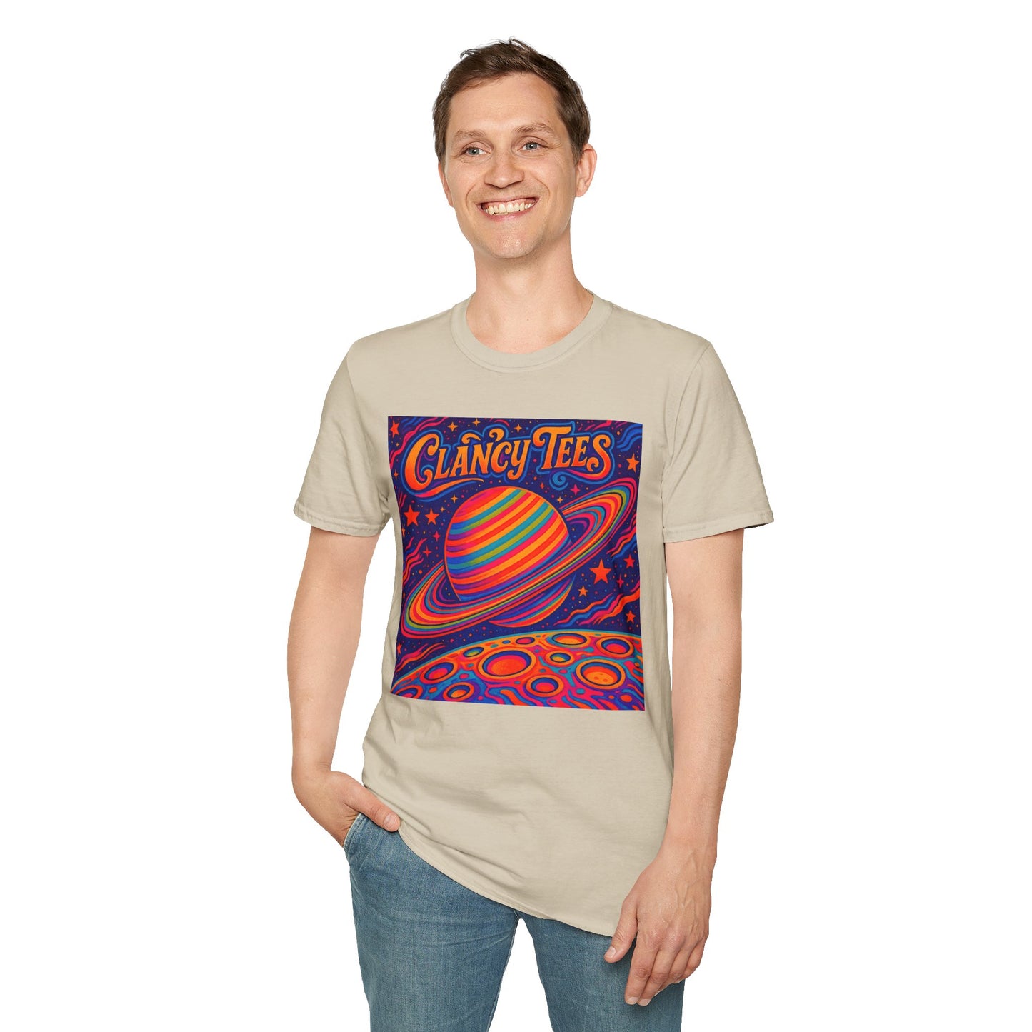 Psychedelic Saturn Shirt – Trippy Outer Space Graphic Tee with Colorful Planet Art – Gift for Stargazers, Spaceheads, and Cosmic Explorers