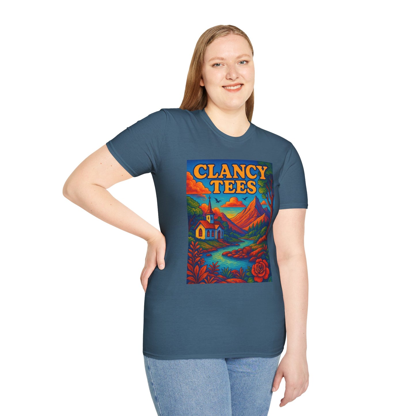Vibrant Scenic Unisex T-Shirt, Outdoor Adventure Tee, Nature Lover Apparel, Art-Inspired Casual Wear, Gift for All Occasions, Clancy Tees