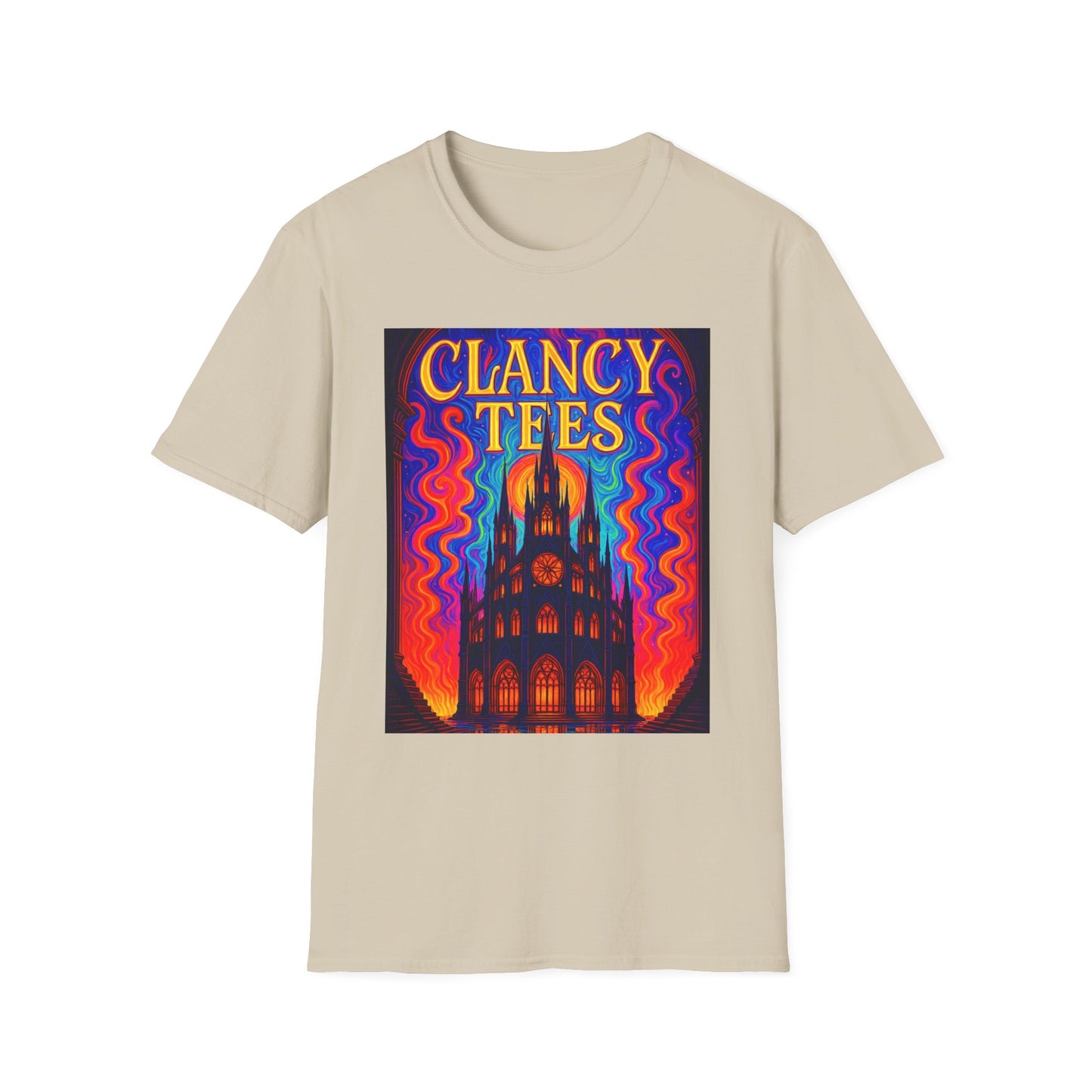 Psychedelic Cathedral Shirt – Trippy Gothic Church Tee – Gift for Art Nerds, Music Festival Fans, Visual Explorers, and Spiritual Weirdos
