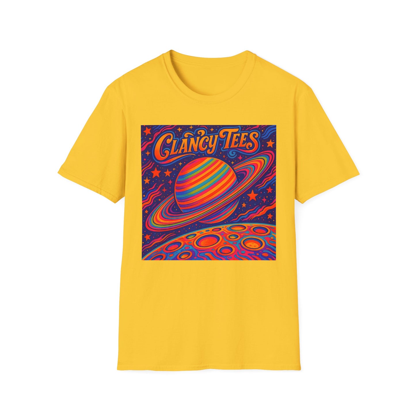 Psychedelic Saturn Shirt – Trippy Outer Space Graphic Tee with Colorful Planet Art – Gift for Stargazers, Spaceheads, and Cosmic Explorers