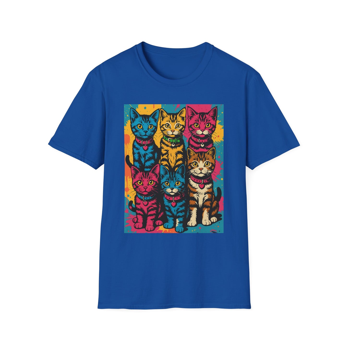 Rainbow Cats Art Shirt – Colorful Cat Lover Tee for Feline Fans – Funny Gift for Cat Moms, Pet Parents, Weird Cat People & Whimsical Animal Aesthetic