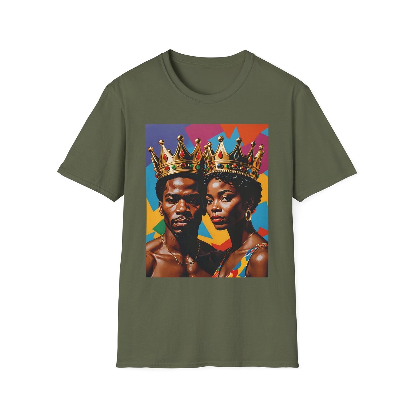 Royalty Crown T-Shirt Afrocentric Power Graphic Tee Black King Queen Shirt Bold Statement Apparel Gift for Couples Gift for Friends Gift for Culture Lovers