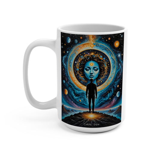 Cosmic Art Mug, Space Themed Coffee Cup for Astronomers, Gift for Sci-Fi Lovers, Inspirational Drinkware, Unique Home Decor