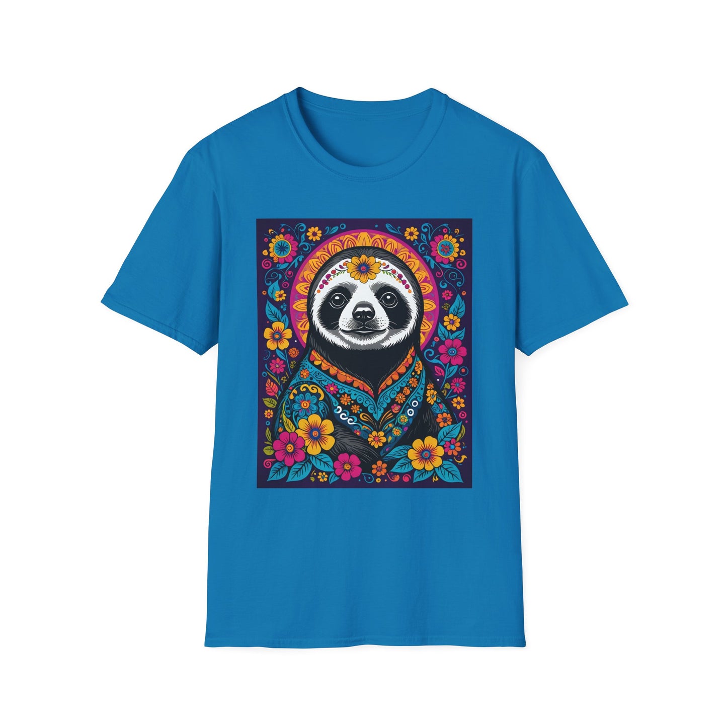 Psychedelic Sloth T Shirt Boho Animal Graphic Tee Trippy Festival Top Gift for Sloth Lovers