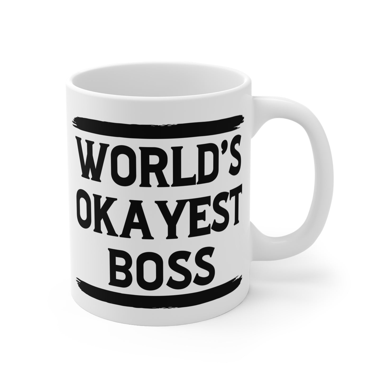 World's Okayest Boss Mug - Funny Gift for Coffee Lovers, Office Decor, Christmas, Birthday, Father's Day