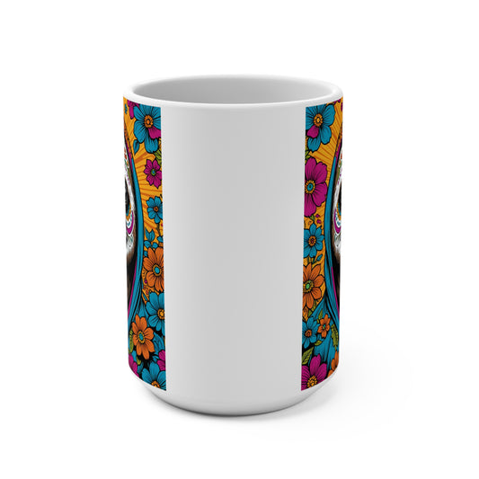 Colorful Sloth Mug, Boho Style Coffee Cup, Nature Lover Gift, Unique Ceramic Drinkware, Fun Animal Mug