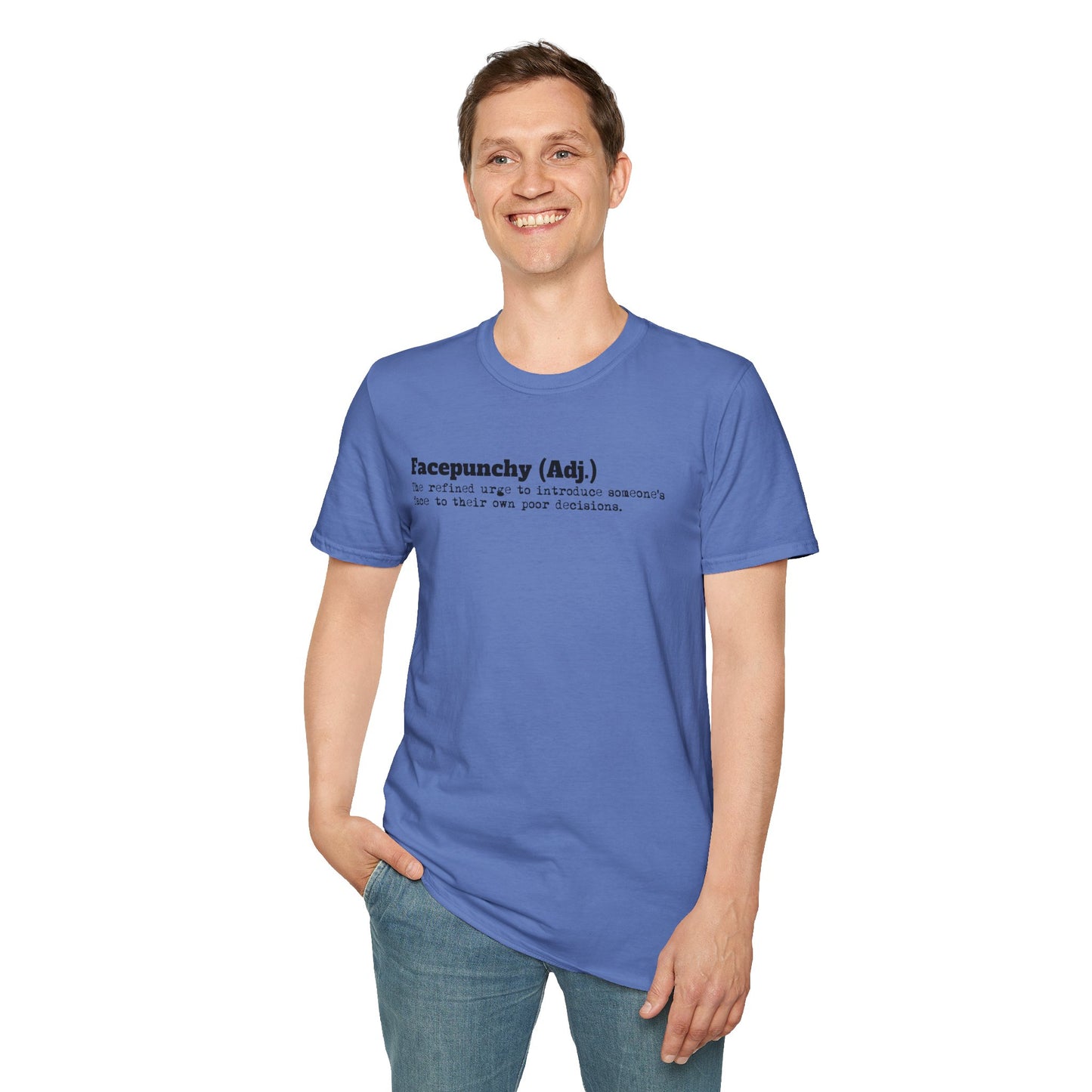 Facepunchy Definition T-Shirt Sarcastic Text Tee Funny Dictionary Shirt for Snarky People Gift for Coworkers with Attitude Passive Aggressive Humor