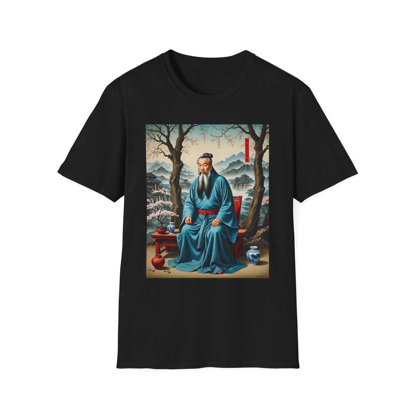Ancient Scholar T-Shirt Eastern Wisdom Graphic Tee Traditional Art Shirt Gift for History Buffs Gift for Philosophy Fans Timeless Cultural Artwork