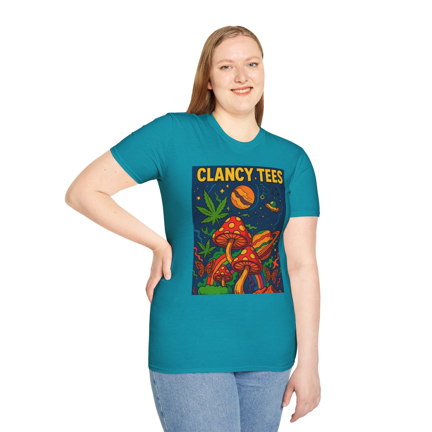 Psychedelic Mushroom T Shirt – Trippy Cosmic Graphic Tee, Stoner Festival Top, Gift for Psychedelic Art Lovers