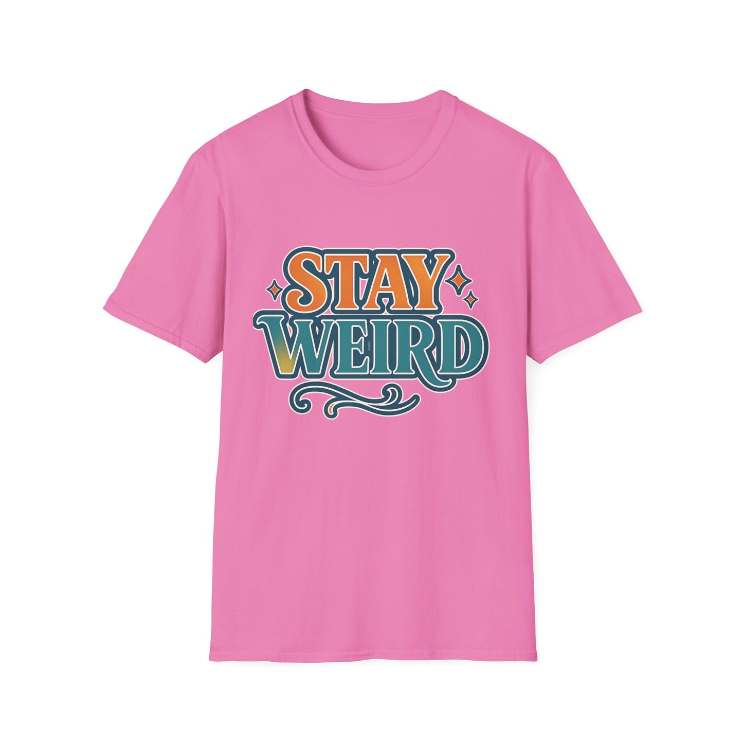 Stay Weird Unisex Softstyle T-Shirt - Fun Graphic Tee, Quirky Apparel, Gift for Friends, Casual Wear, Unique Style