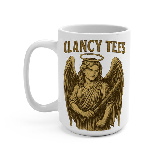 Angel Warrior Coffee Mug Gothic Ceramic Cup Mythical Artwork Gift