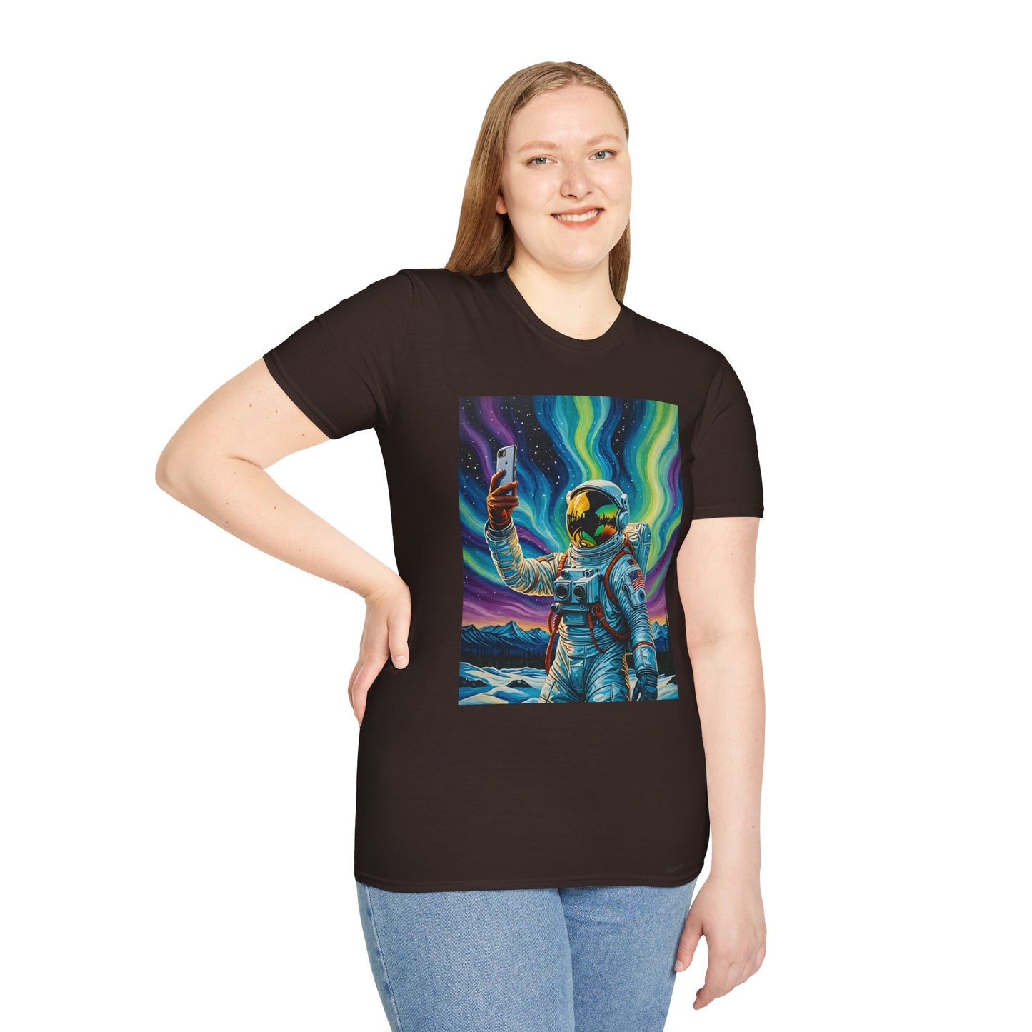 Vibrant Astronaut T-Shirt - Cosmic Vibes, Space Lover Gift, Unisex Casual Wear, Unique Graphic Tee, Festival Fashion