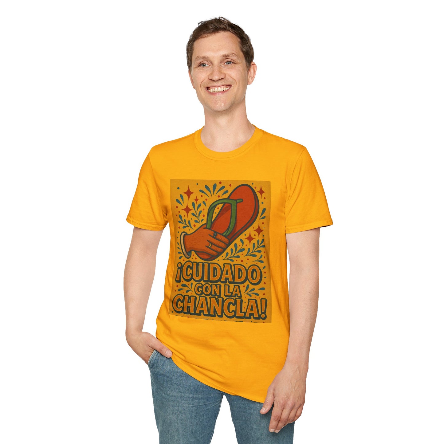 Cuidado Con La Chancla T-Shirt Funny Spanish Graphic Tee Latin Humor Shirt Fiesta Party Shirt Gift for Hispanic Friends Gift for Moms Gift for Abuela