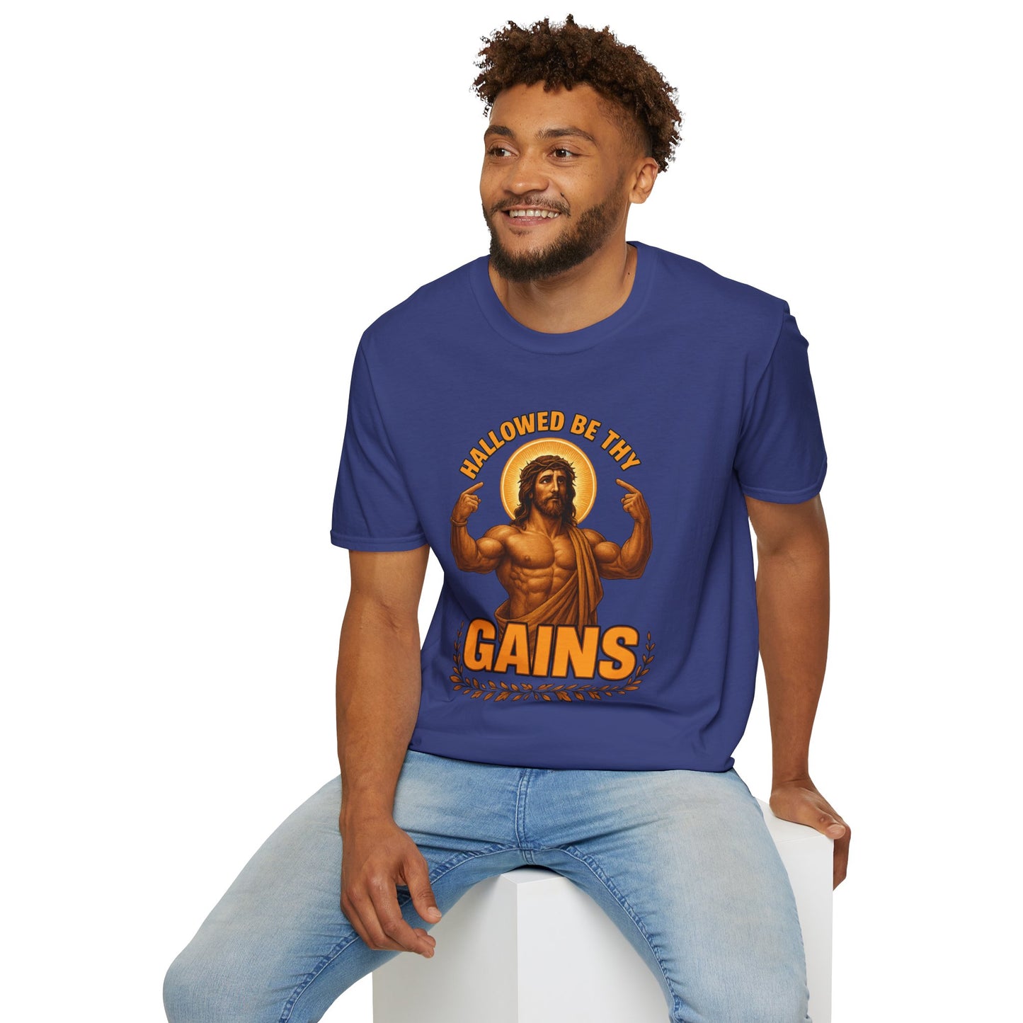 Jesus Gains Unisex T-Shirt, Funny Fitness Tee, Motivational Gym Shirt, Workout Apparel, Religious Gift, Christian Humor Clothing