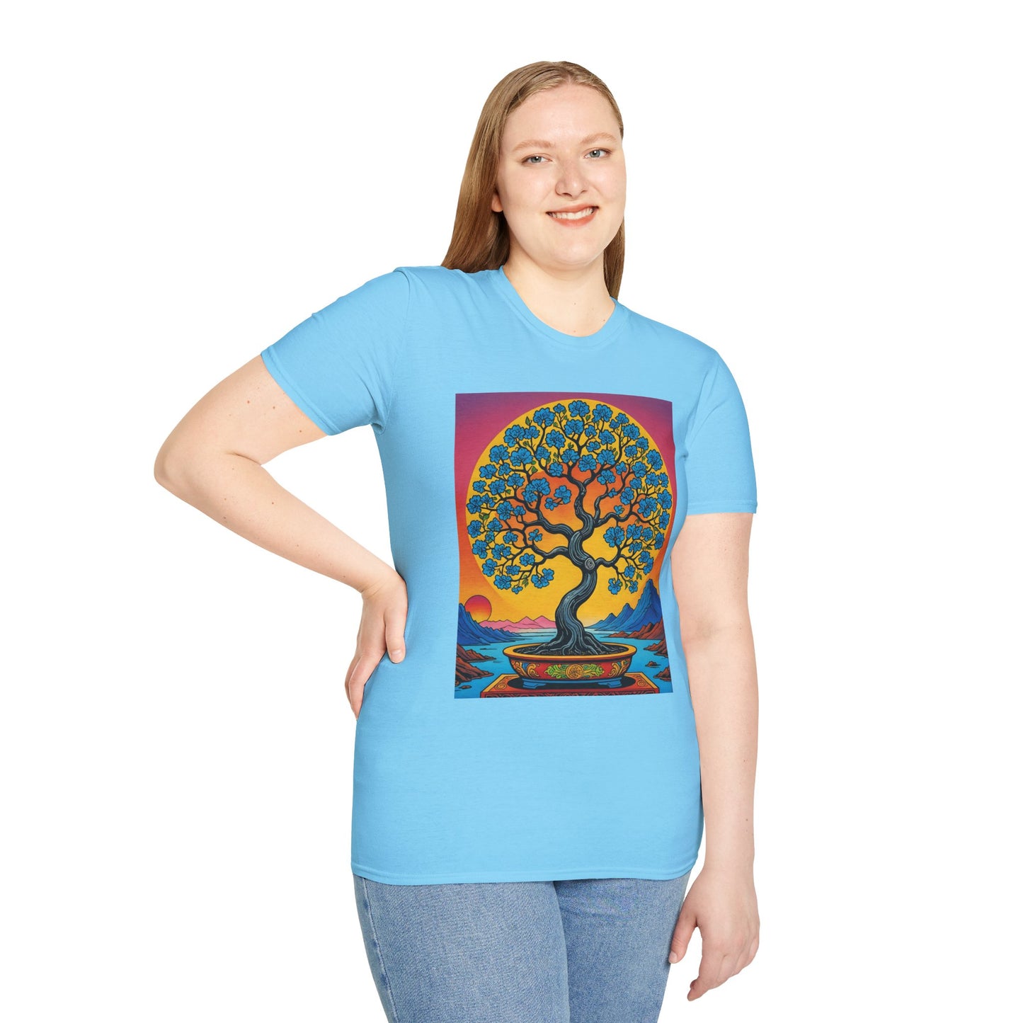 Spiritual Tree Graphic T-Shirt | Unisex Softstyle Tee | Nature Lover Gift | Bohemian Apparel | Yoga Shirt | Eco-Friendly Clothing | Art Tee