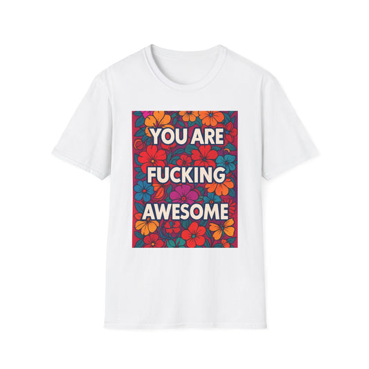 Colorful Inspirational Graphic T-Shirt, You Are Awesome Tee, Gift for Friends, Motivational Shirt, Casual Wear, Summer Vibes