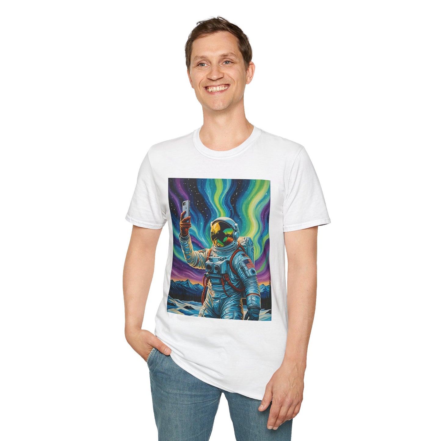 Vibrant Astronaut T-Shirt - Cosmic Vibes, Space Lover Gift, Unisex Casual Wear, Unique Graphic Tee, Festival Fashion