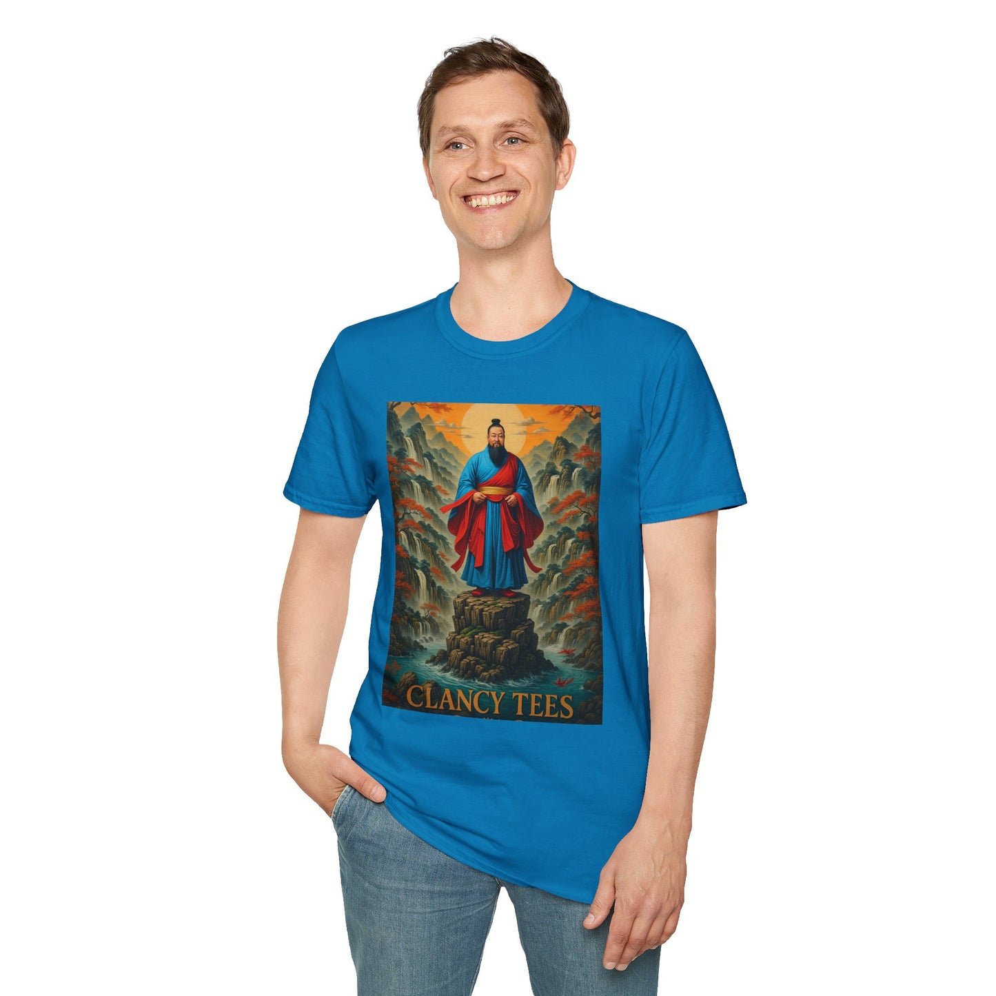 Ancient Warrior Monk T-Shirt Samurai Zen Mountain Tee Japanese Warrior Art Shirt Gift for Martial Arts Fans Gift for History Lovers Spiritual Art