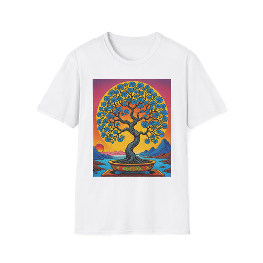 Spiritual Tree Graphic T-Shirt | Unisex Softstyle Tee | Nature Lover Gift | Bohemian Apparel | Yoga Shirt | Eco-Friendly Clothing | Art Tee