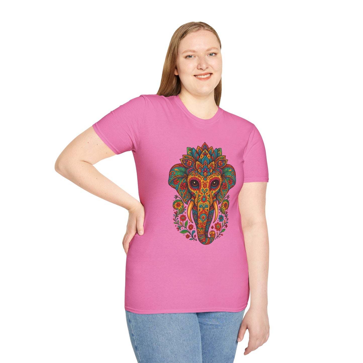Boho Elephant Shirt Psychedelic Floral Head Art Tee Gift for Spiritual Seekers Animal Lovers and Mindful Hippies with a Love for Earthy Trippy Vibes