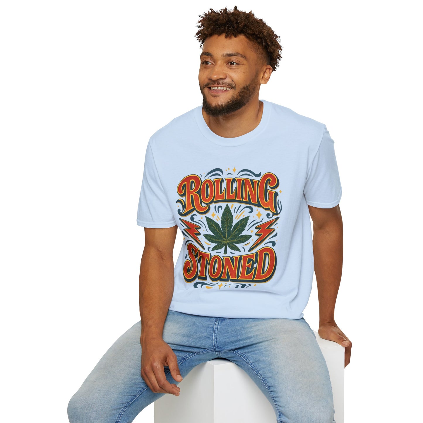 Rolling Stoned Weed Shirt – Funny Cannabis Leaf Tee – Gift for Potheads, 420 Smokers, Stoner Music Fans, and Chill Marijuana Enthusiasts