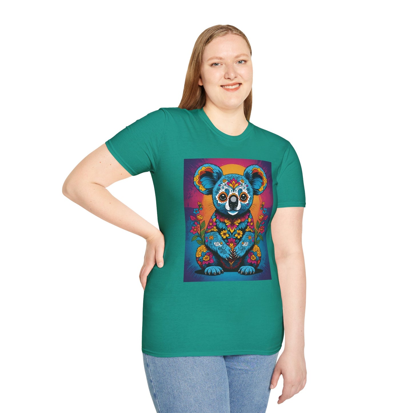 Psychedelic Koala T Shirt Trippy Animal Graphic Tee Colorful Festival Top Gift for Nature Lovers