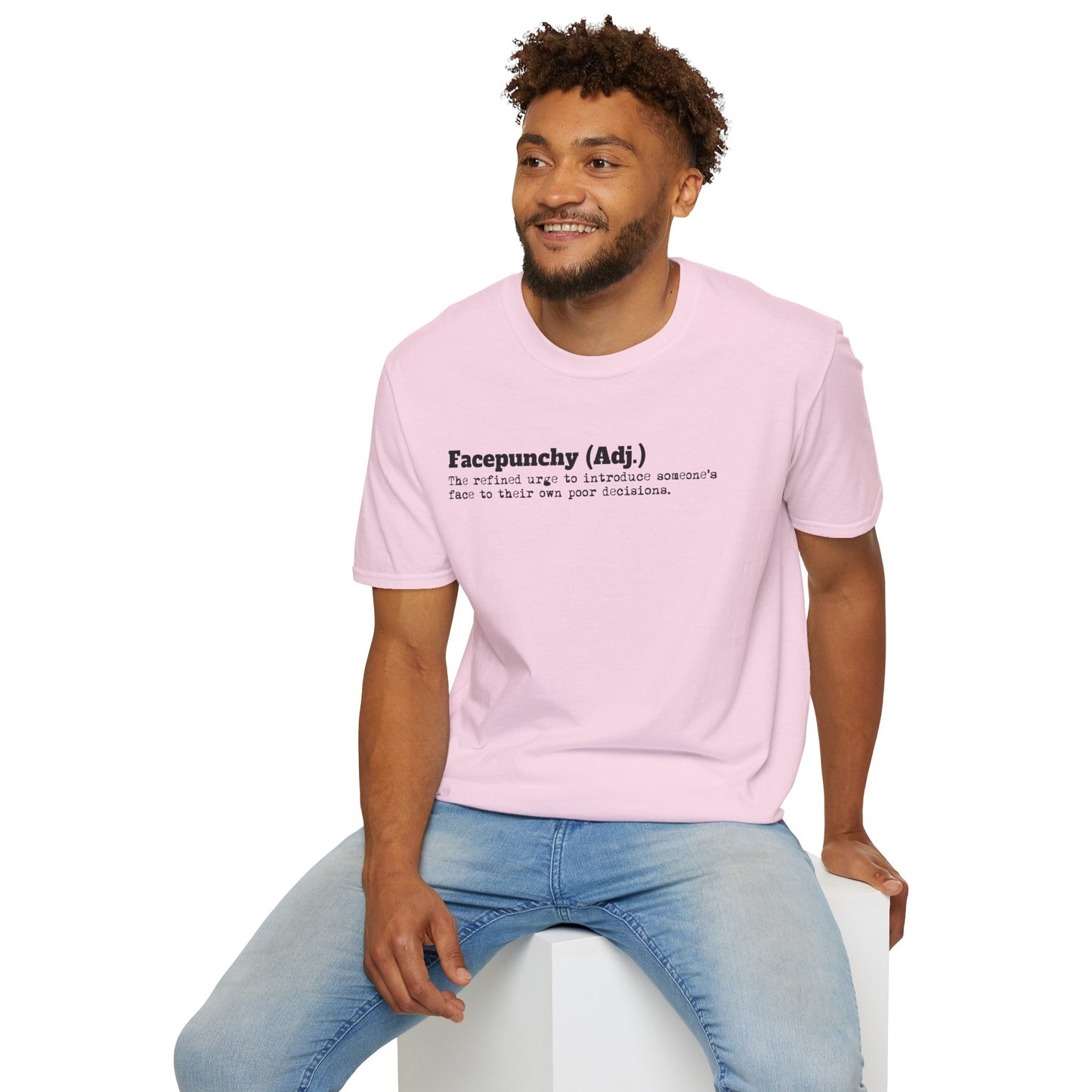 Facepunchy Definition T-Shirt Sarcastic Text Tee Funny Dictionary Shirt for Snarky People Gift for Coworkers with Attitude Passive Aggressive Humor