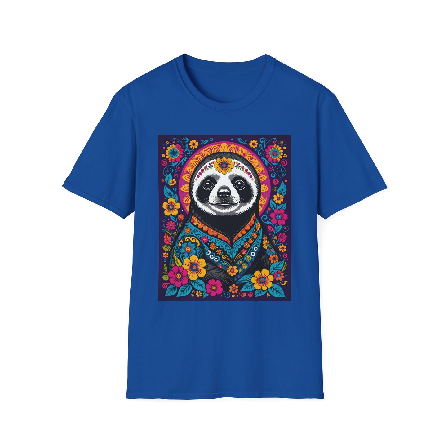 Psychedelic Sloth T Shirt Boho Animal Graphic Tee Trippy Festival Top Gift for Sloth Lovers