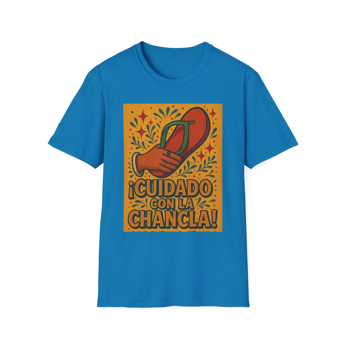 Cuidado Con La Chancla T-Shirt Funny Spanish Graphic Tee Latin Humor Shirt Fiesta Party Shirt Gift for Hispanic Friends Gift for Moms Gift for Abuela