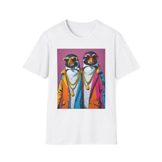 Cool Penguin Shirt – Funny Hip Hop Penguin Graphic Tee – Gift for Animal Lovers, Streetwear Fans, and People Who Stay Icy Year-Round